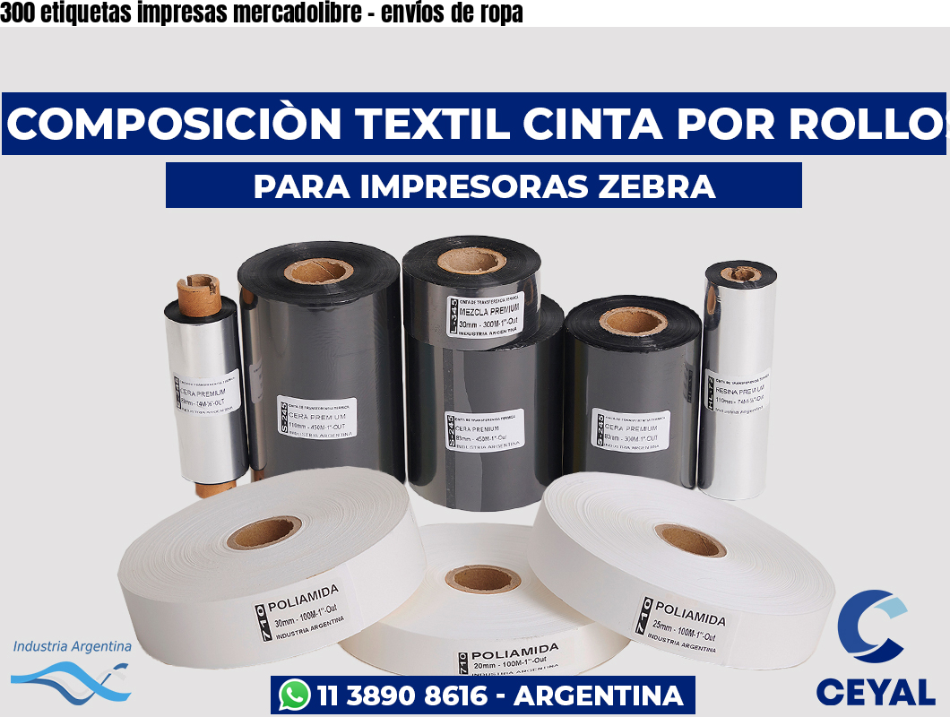300 etiquetas impresas mercadolibre – envíos de ropa