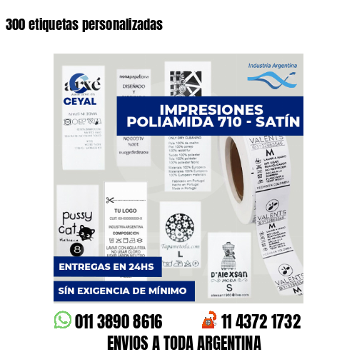 300 etiquetas personalizadas