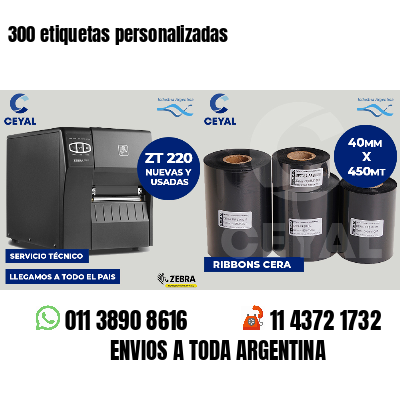 300 etiquetas personalizadas