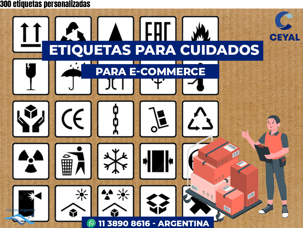 300 etiquetas personalizadas