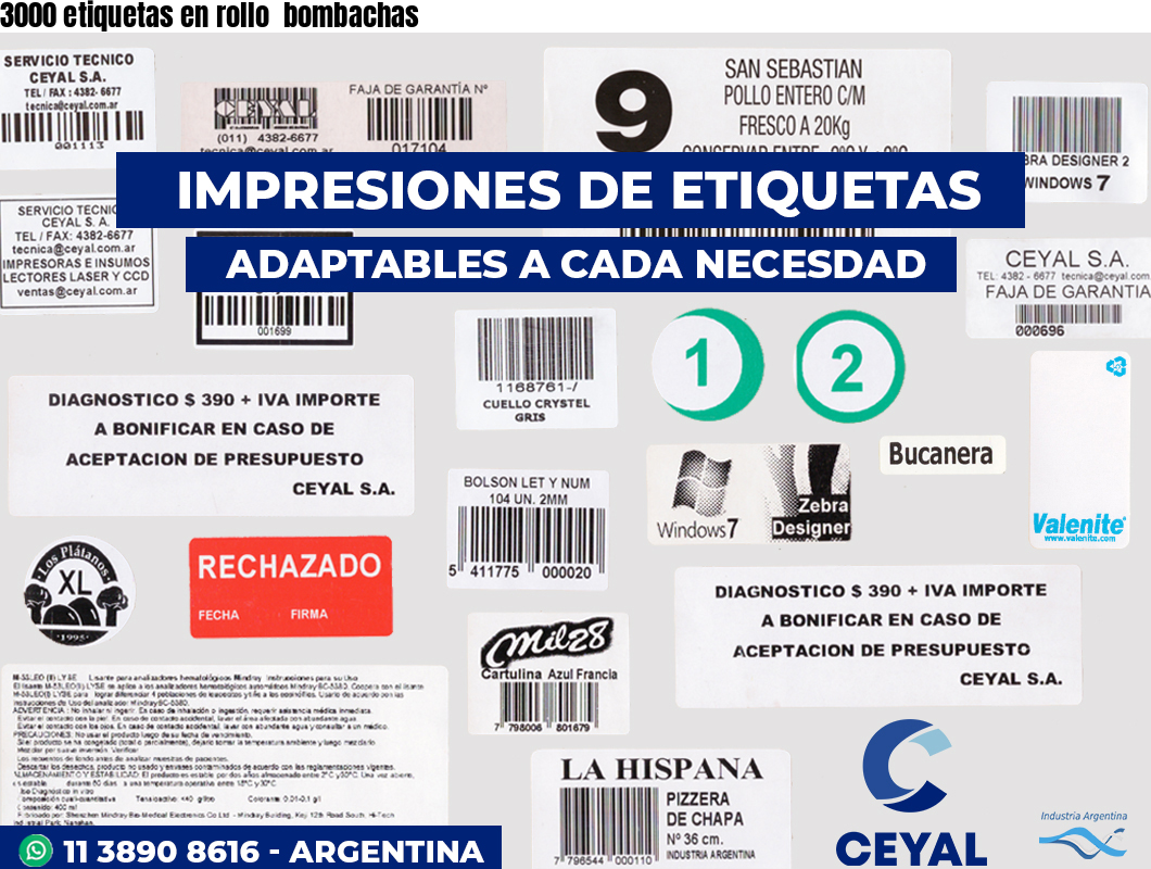 3000 etiquetas en rollo  bombachas