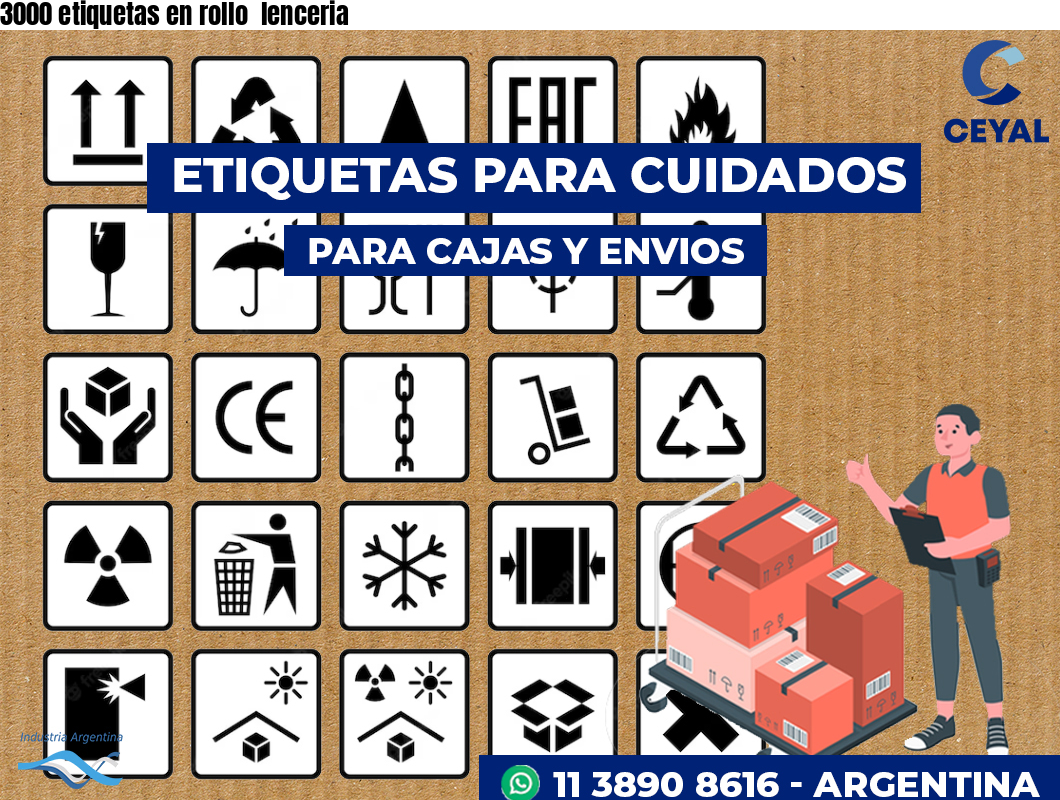 3000 etiquetas en rollo  lenceria