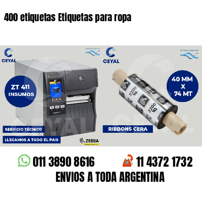 400 etiquetas Etiquetas para ropa