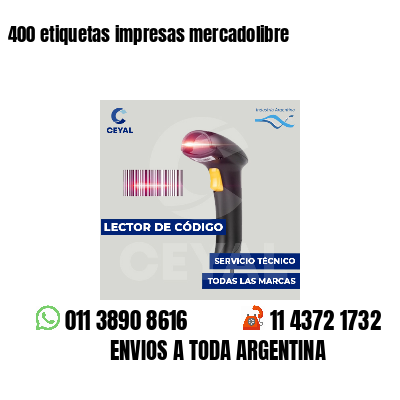 400 etiquetas impresas mercadolibre