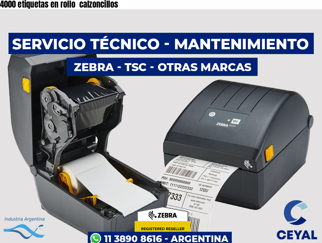 4000 etiquetas en rollo calzoncillos