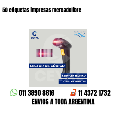 50 etiquetas impresas mercadolibre