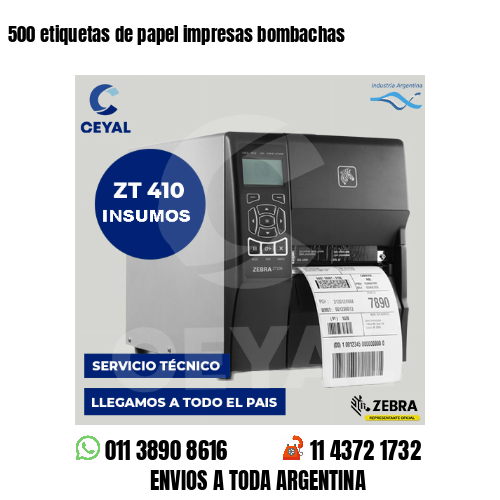 500 etiquetas de papel impresas bombachas
