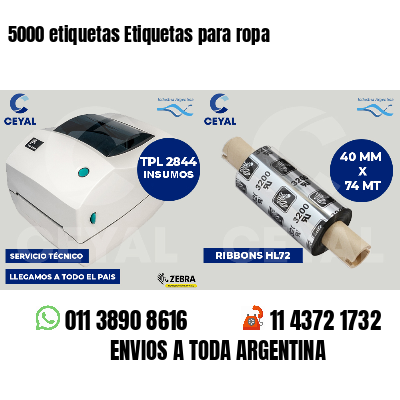 5000 etiquetas Etiquetas para ropa