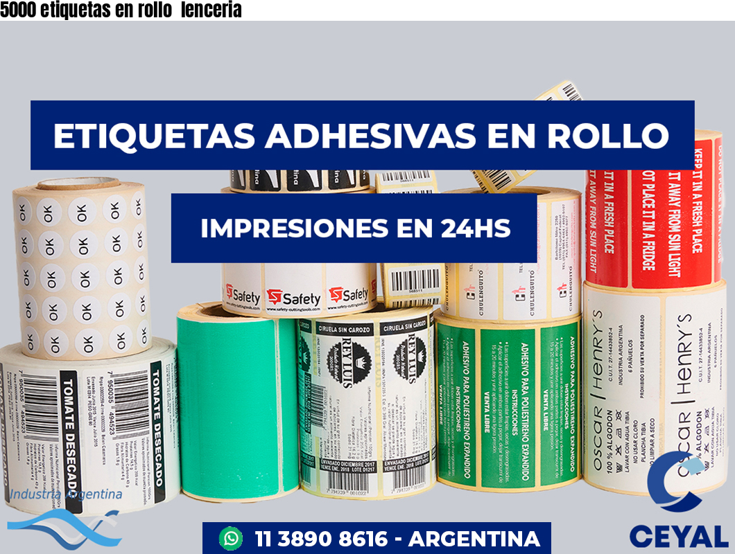 5000 etiquetas en rollo  lenceria