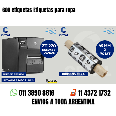 600 etiquetas Etiquetas para ropa