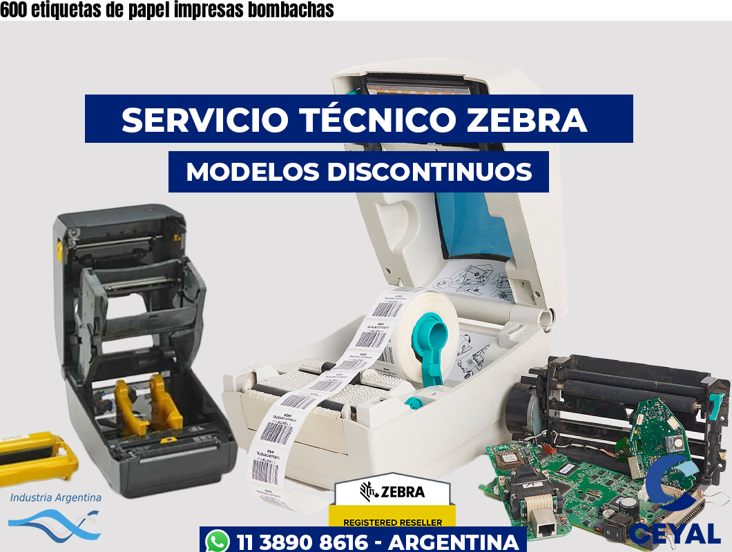 600 etiquetas de papel impresas bombachas
