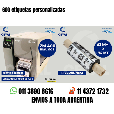 600 etiquetas personalizadas