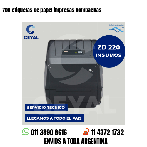 700 etiquetas de papel impresas bombachas
