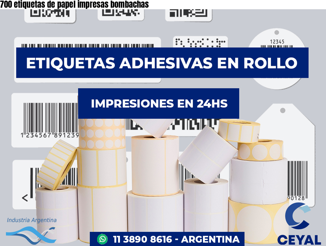 700 etiquetas de papel impresas bombachas