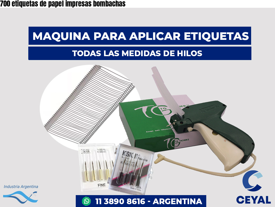 700 etiquetas de papel impresas bombachas