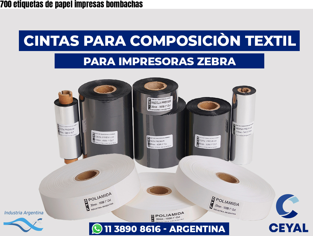 700 etiquetas de papel impresas bombachas