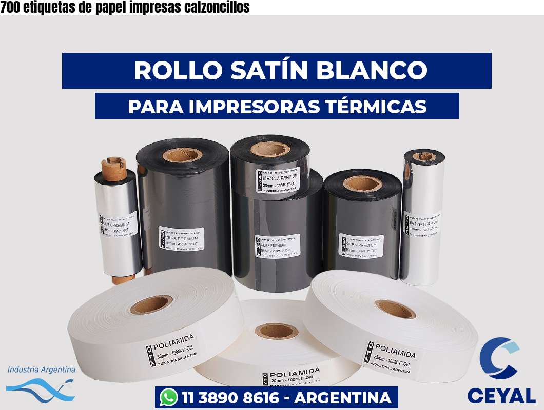 700 etiquetas de papel impresas calzoncillos