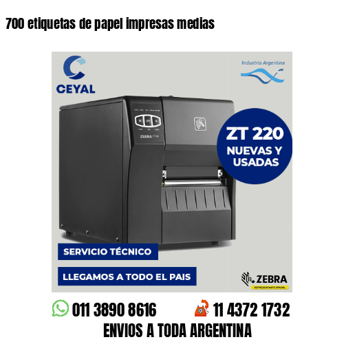 700 etiquetas de papel impresas medias