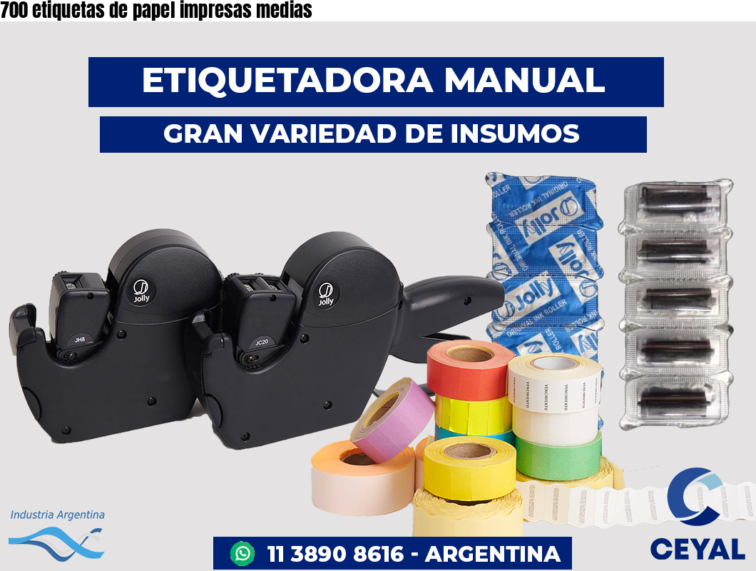 700 etiquetas de papel impresas medias