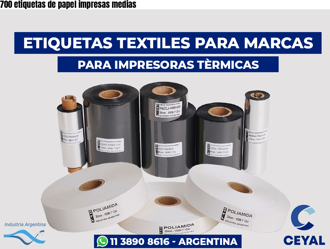 700 etiquetas de papel impresas medias