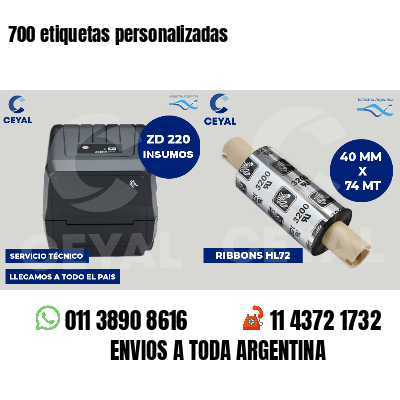 700 etiquetas personalizadas