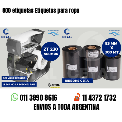 800 etiquetas Etiquetas para ropa