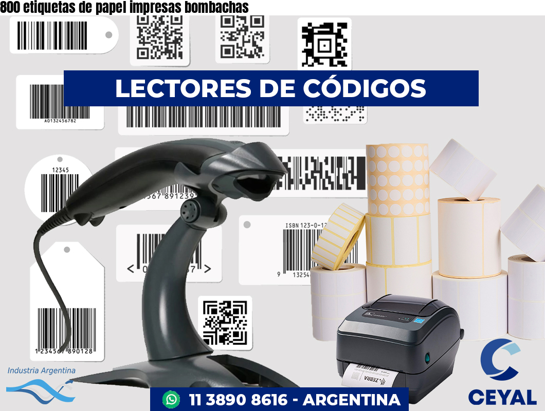 800 etiquetas de papel impresas bombachas