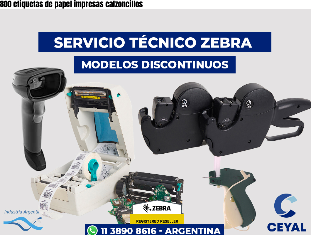 800 etiquetas de papel impresas calzoncillos