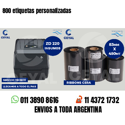 800 etiquetas personalizadas