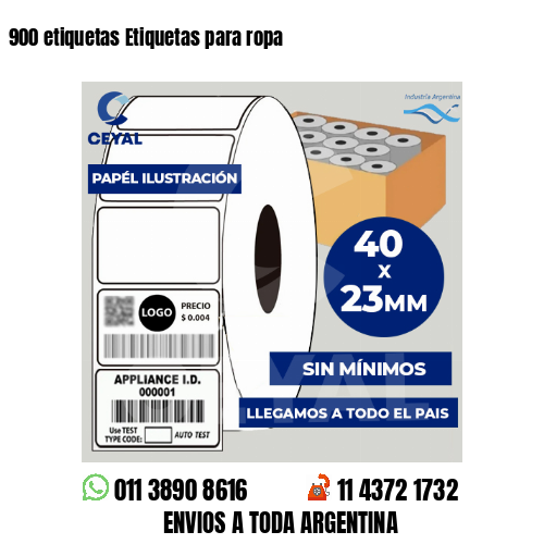 900 etiquetas Etiquetas para ropa