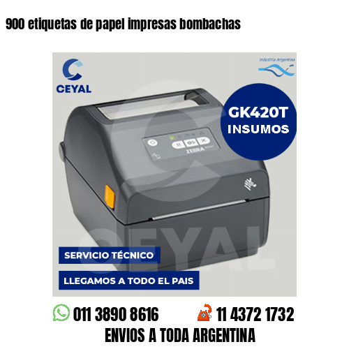 900 etiquetas de papel impresas bombachas