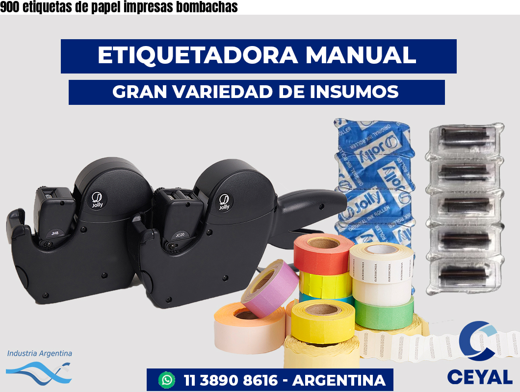 900 etiquetas de papel impresas bombachas