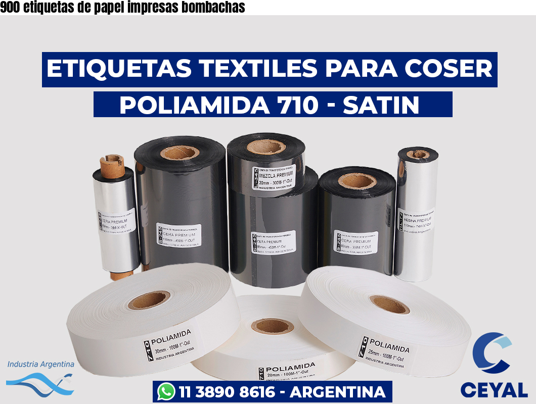 900 etiquetas de papel impresas bombachas