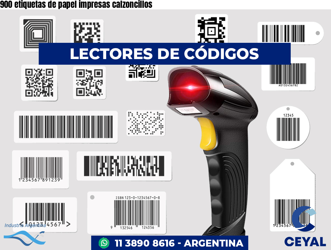 900 etiquetas de papel impresas calzoncillos