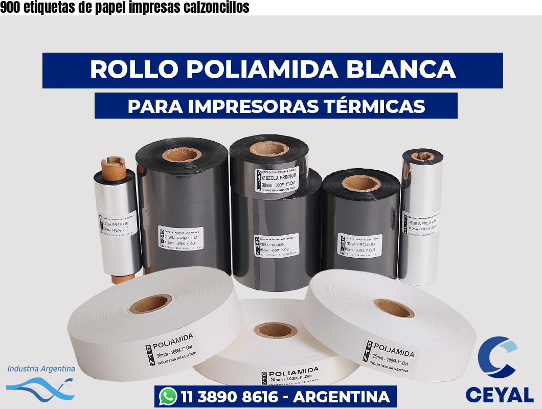 900 etiquetas de papel impresas calzoncillos