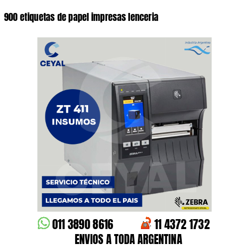900 etiquetas de papel impresas lenceria