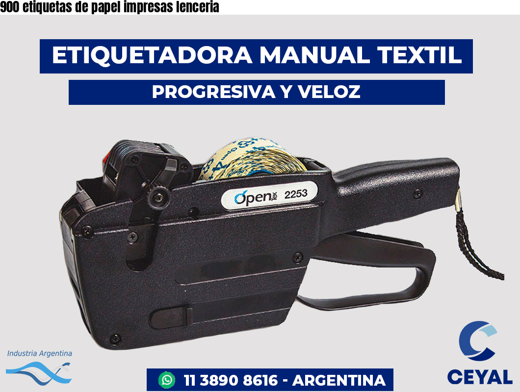 900 etiquetas de papel impresas lenceria