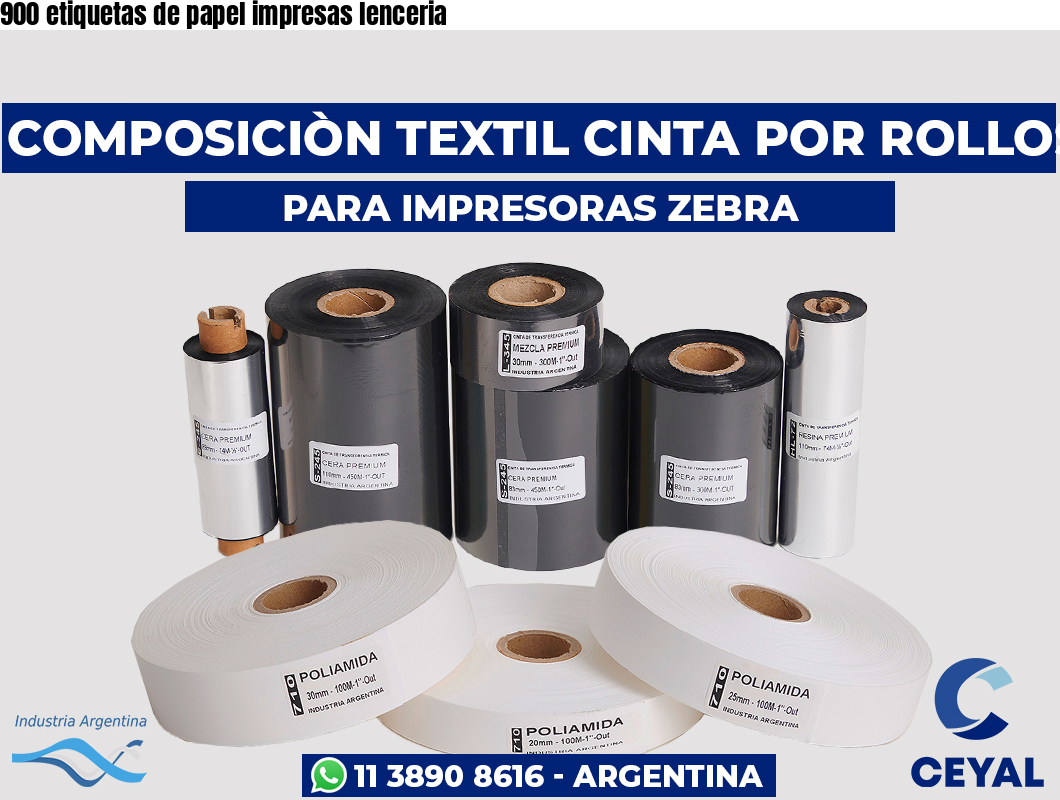 900 etiquetas de papel impresas lenceria