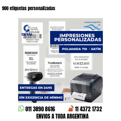 900 etiquetas personalizadas