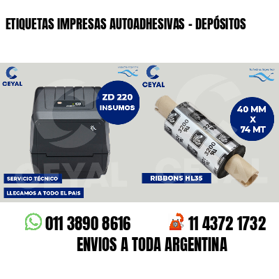 ETIQUETAS IMPRESAS AUTOADHESIVAS - DEPÓSITOS