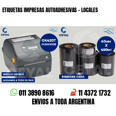ETIQUETAS IMPRESAS AUTOADHESIVAS - LOCALES