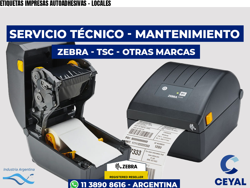ETIQUETAS IMPRESAS AUTOADHESIVAS - LOCALES