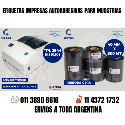 ETIQUETAS IMPRESAS AUTOADHESIVAS PARA INUDSTRIAS