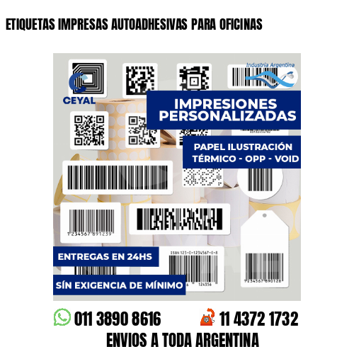 ETIQUETAS IMPRESAS AUTOADHESIVAS PARA OFICINAS