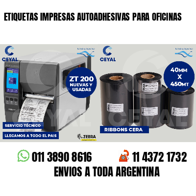 ETIQUETAS IMPRESAS AUTOADHESIVAS PARA OFICINAS