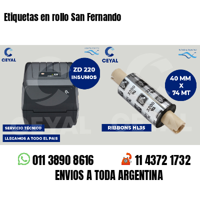 Etiquetas en rollo San Fernando