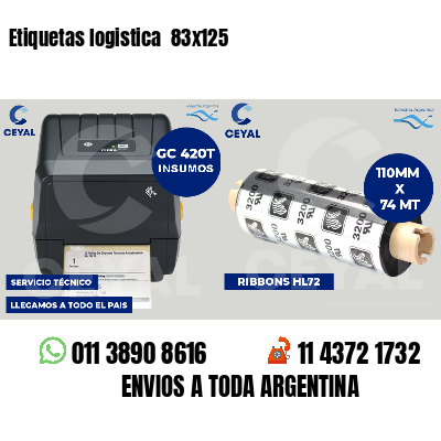 Etiquetas logistica  83x125