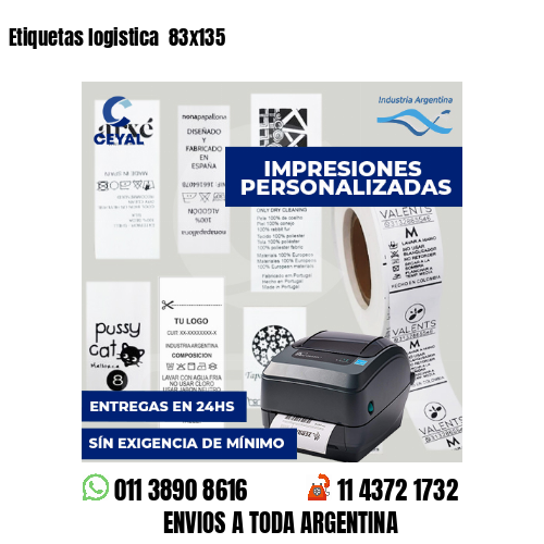 Etiquetas logistica  83x135