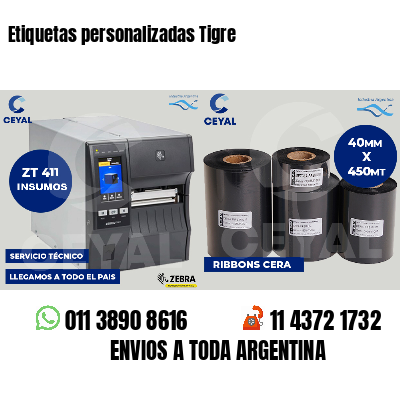 Etiquetas personalizadas Tigre