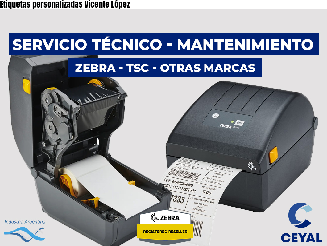 Etiquetas personalizadas Vicente López
